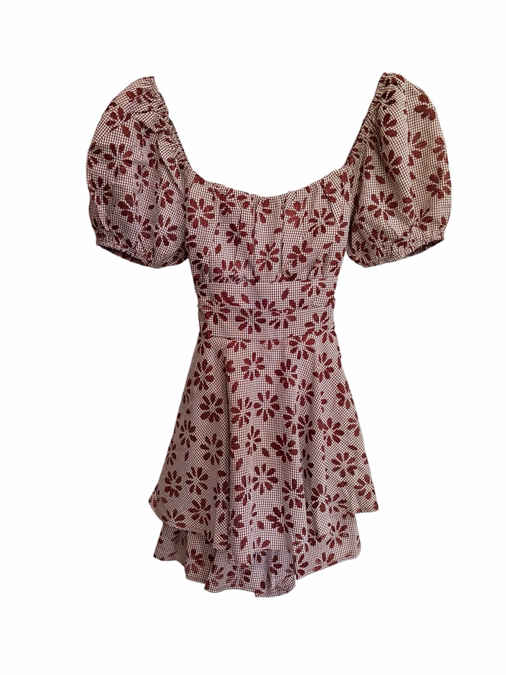 Altar'd State Floral Gingham Romper